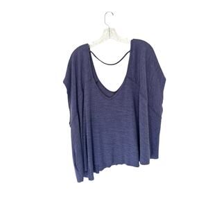 Free People Purple Lagenlook Slouchy Oversized Swing Shirt Size Medium